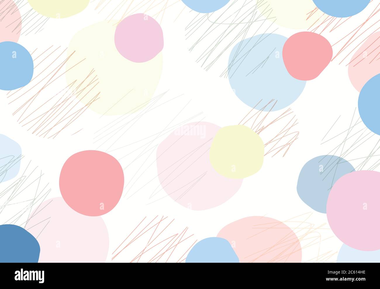 Abstract doodle cute round shape pattern design of pastel color background. Use for ad, poster, artwork, template design, print. illustration vector e Stock Vector