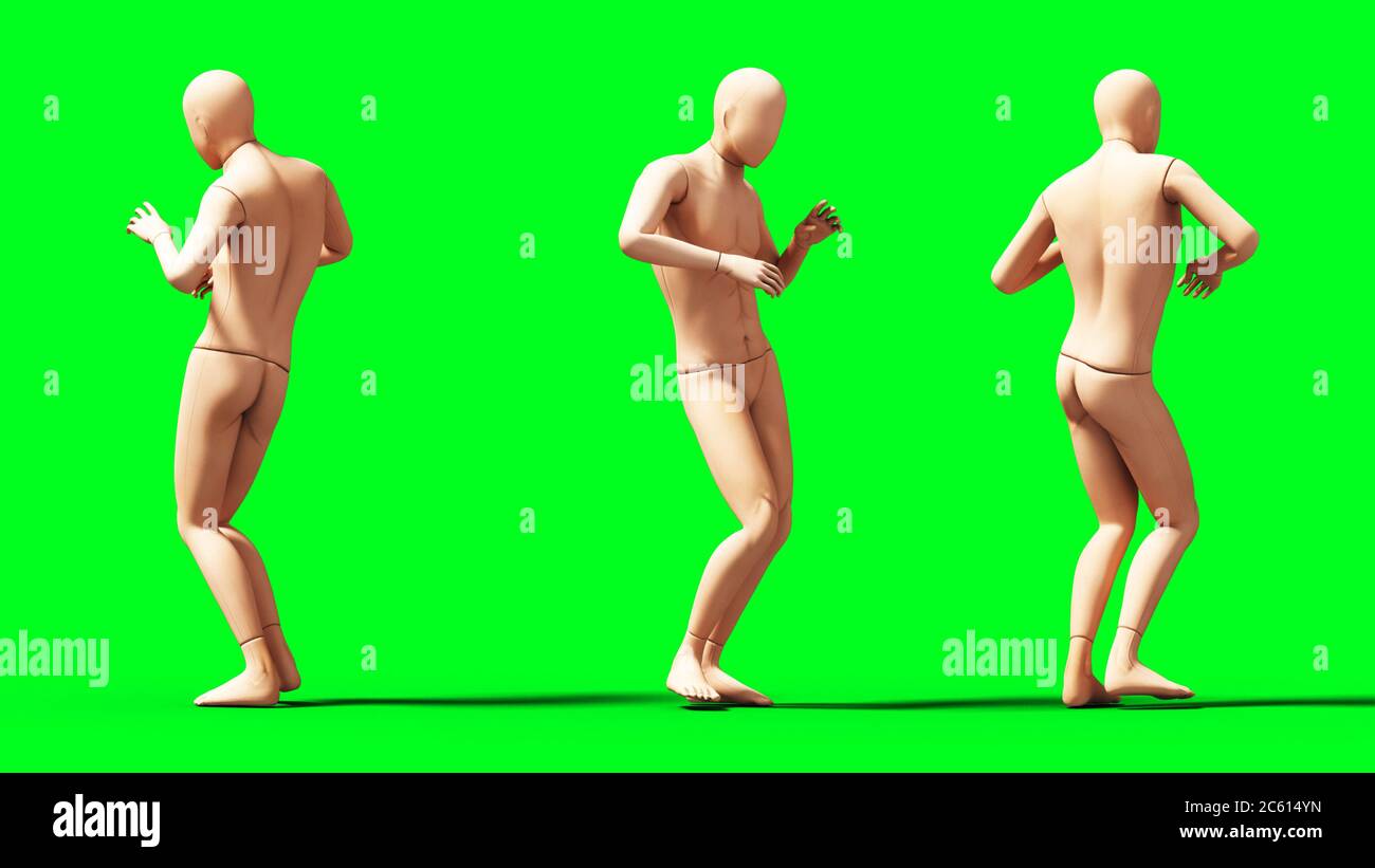 Dummy, mannequin isolate on green screen. 3d rendering. Stock Photo