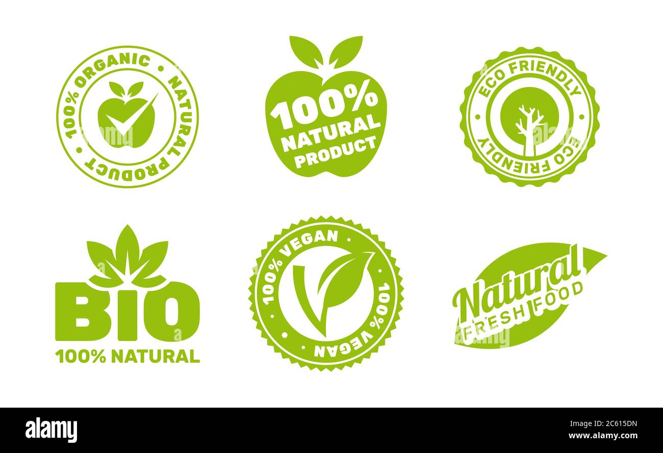 Collection of organic natural bio icon labels Stock Vector Image & Art ...