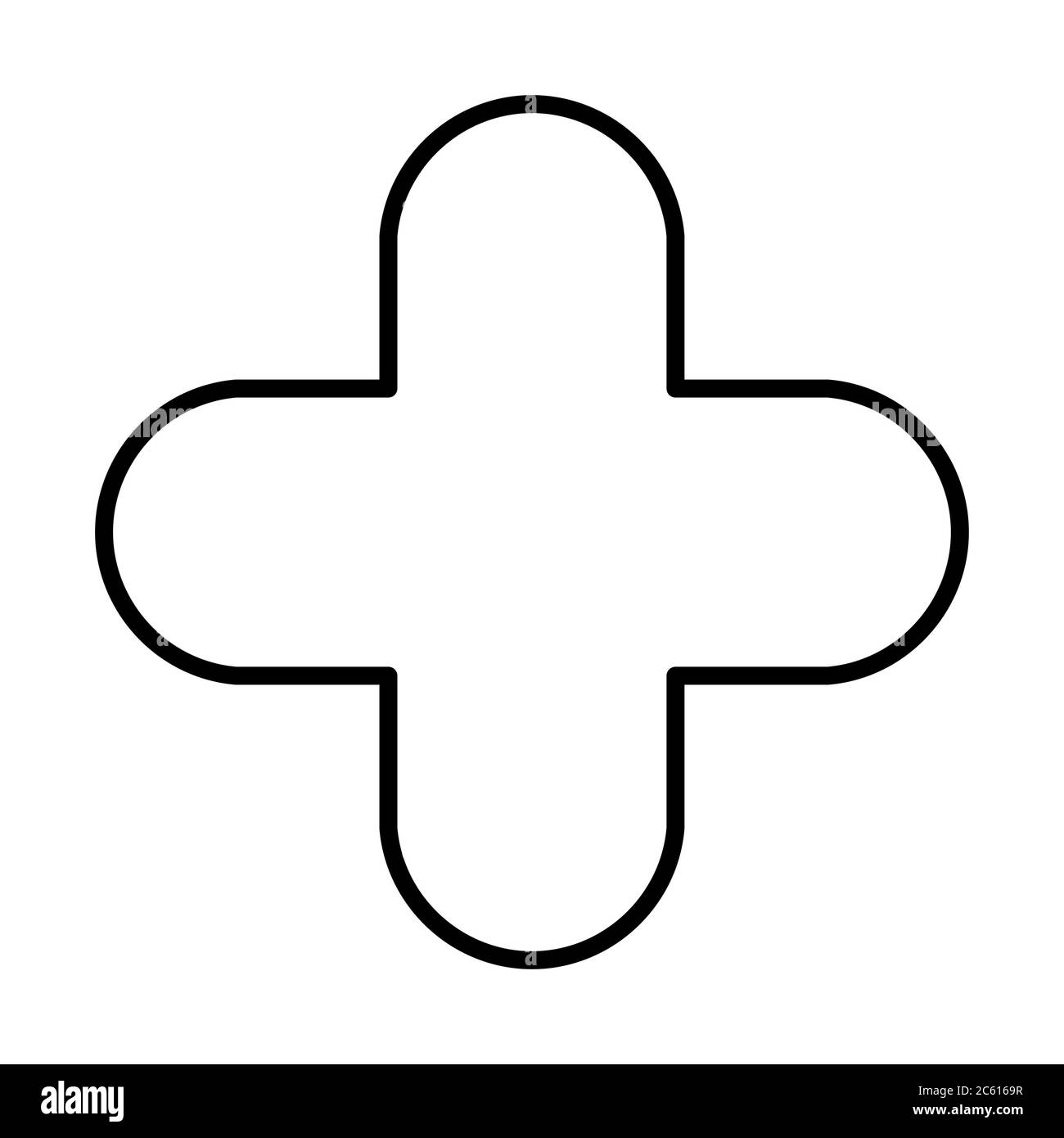 Hospital cross symbol, Medical health icon isolated on white background. Emergency design . Stock Vector