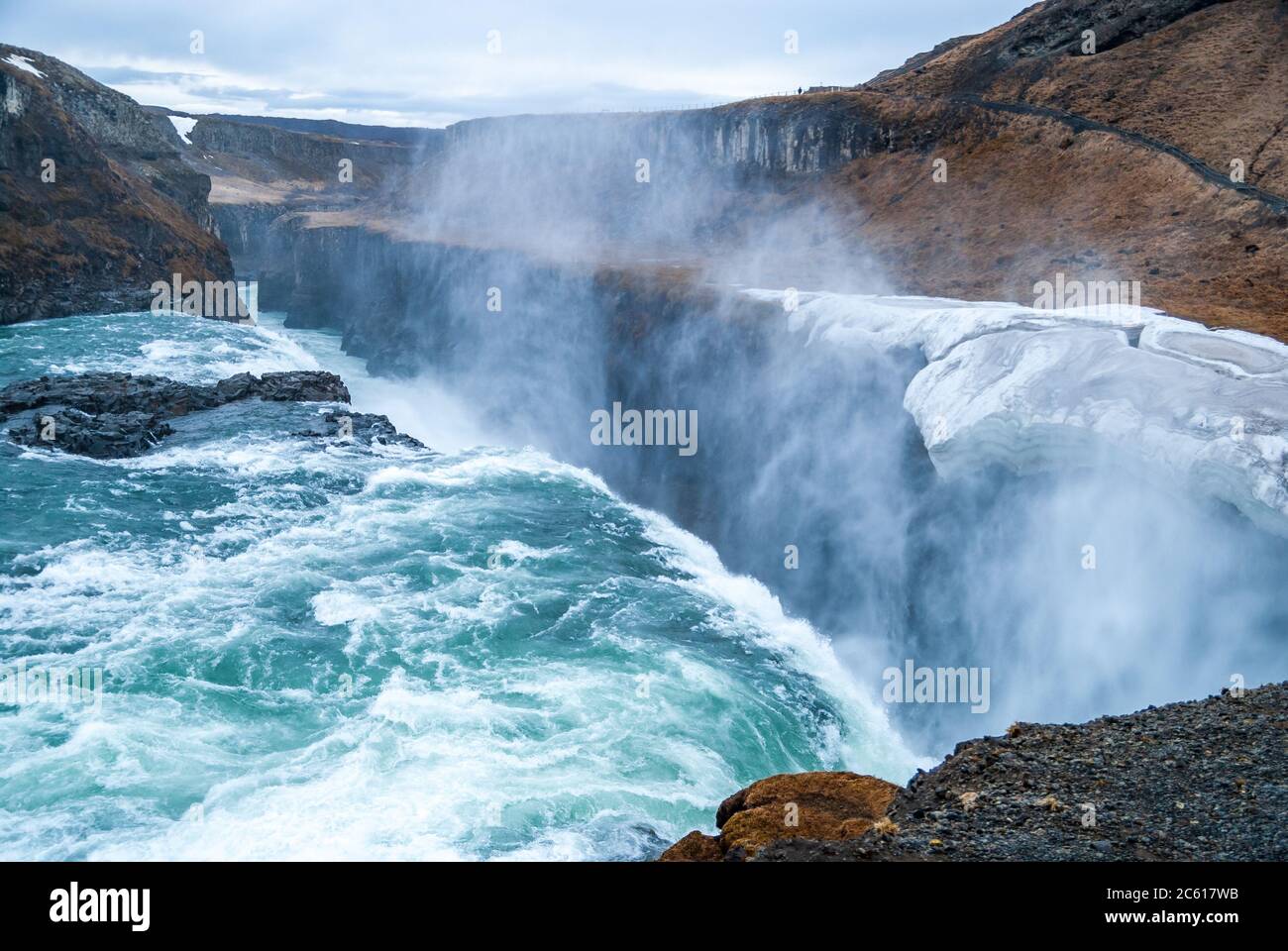 Gullfoss waterfall iceland in april stock photo alamy