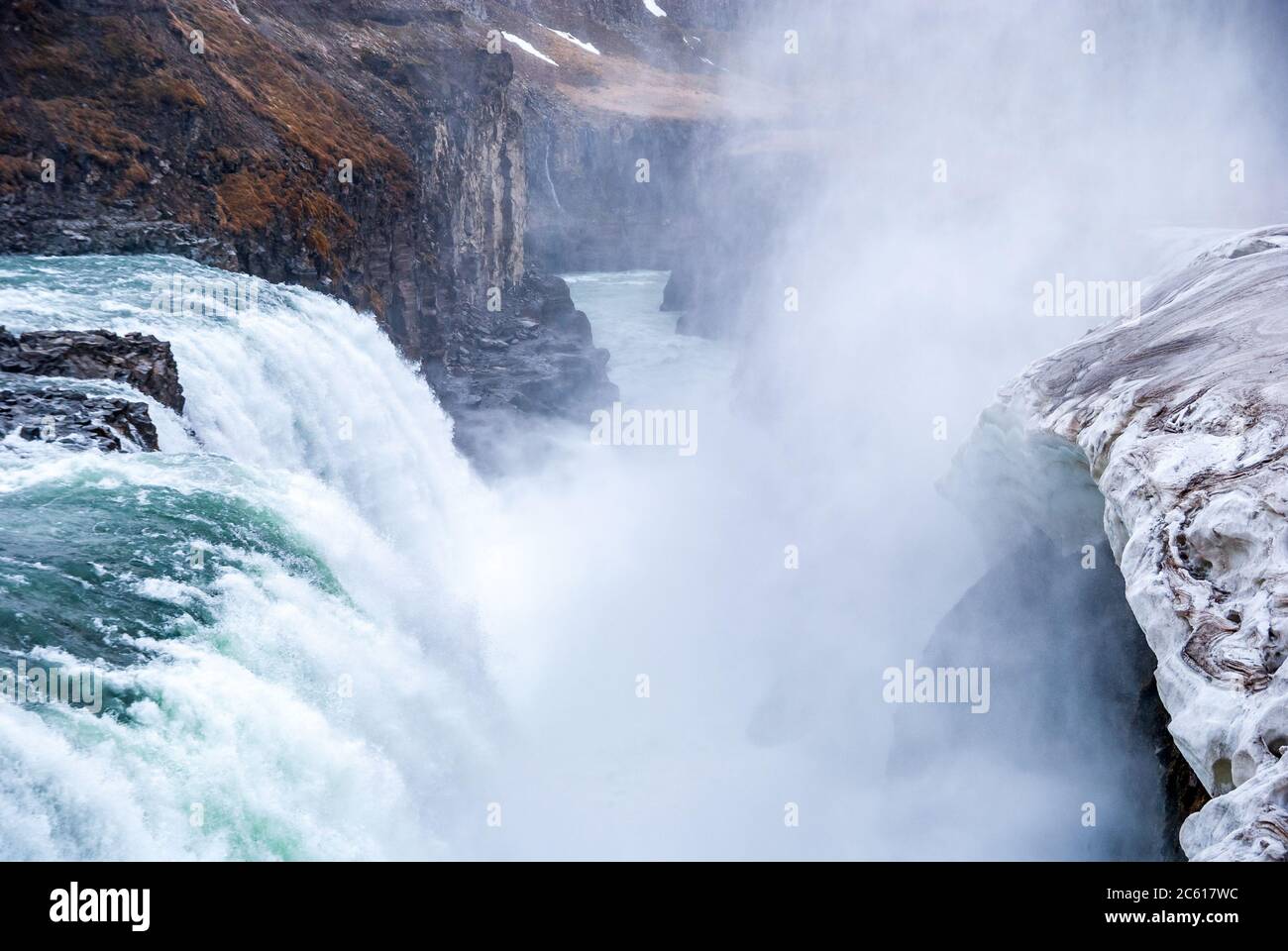Gullfoss waterfall iceland in april stock photo alamy