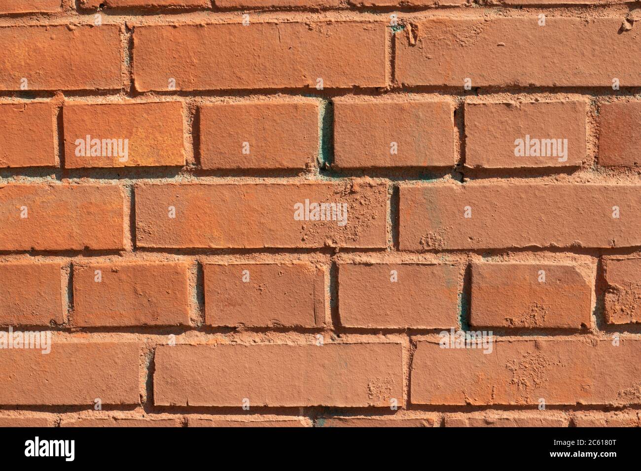Red brick wall background with copy space Stock Photo