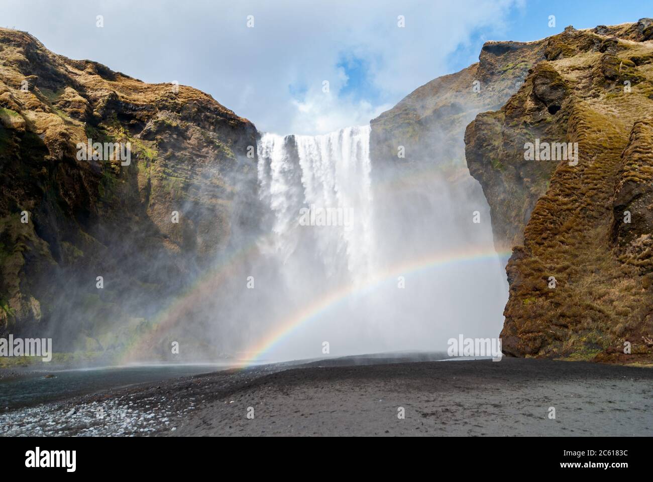 Skogafoss waterfall rainbow in iceland hi-res stock photography and ...