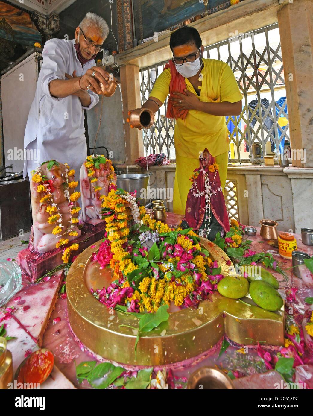 Beawar, Rajasthan, India, July 6, 2020: Hindu devotees perform ...