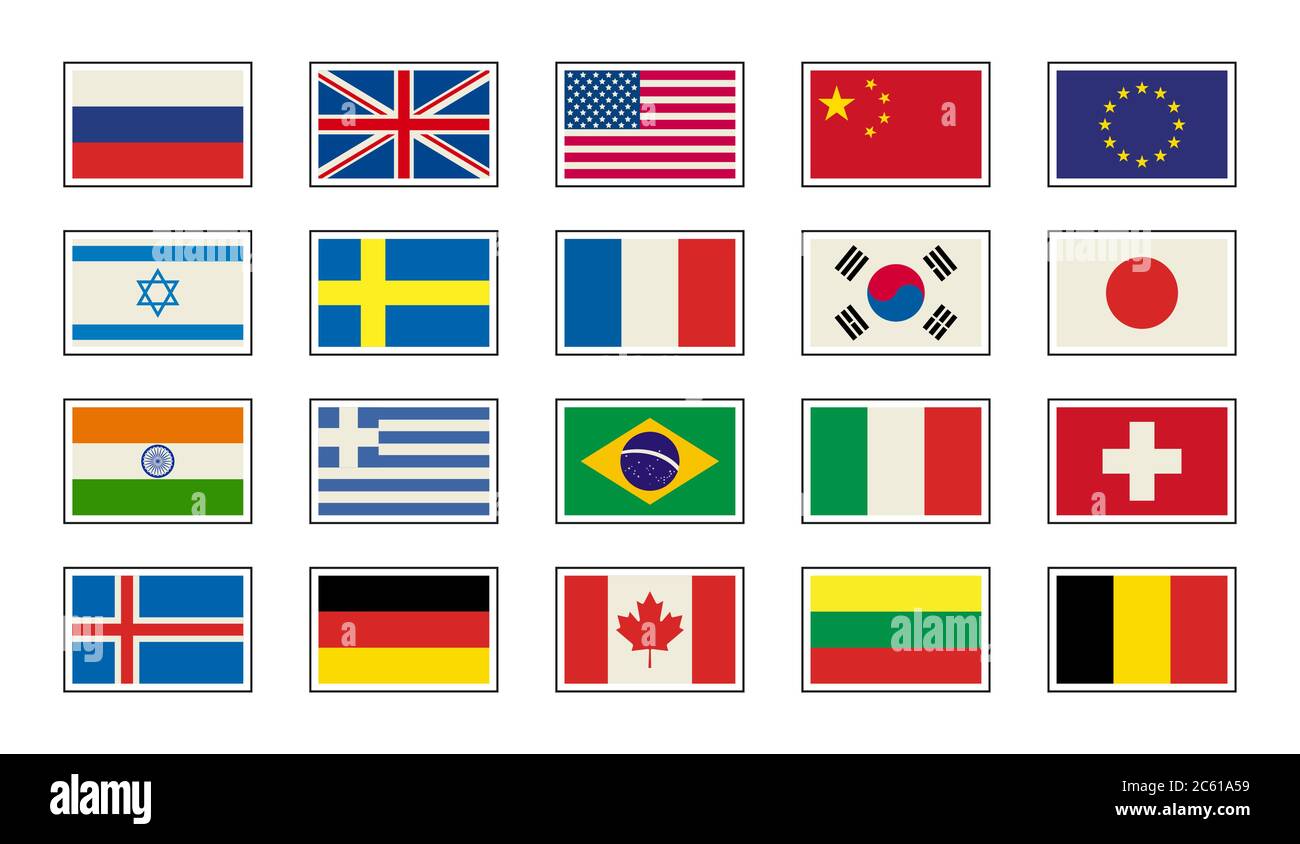 Usa Russia Flags White Flag Stock Vector Images Alamy