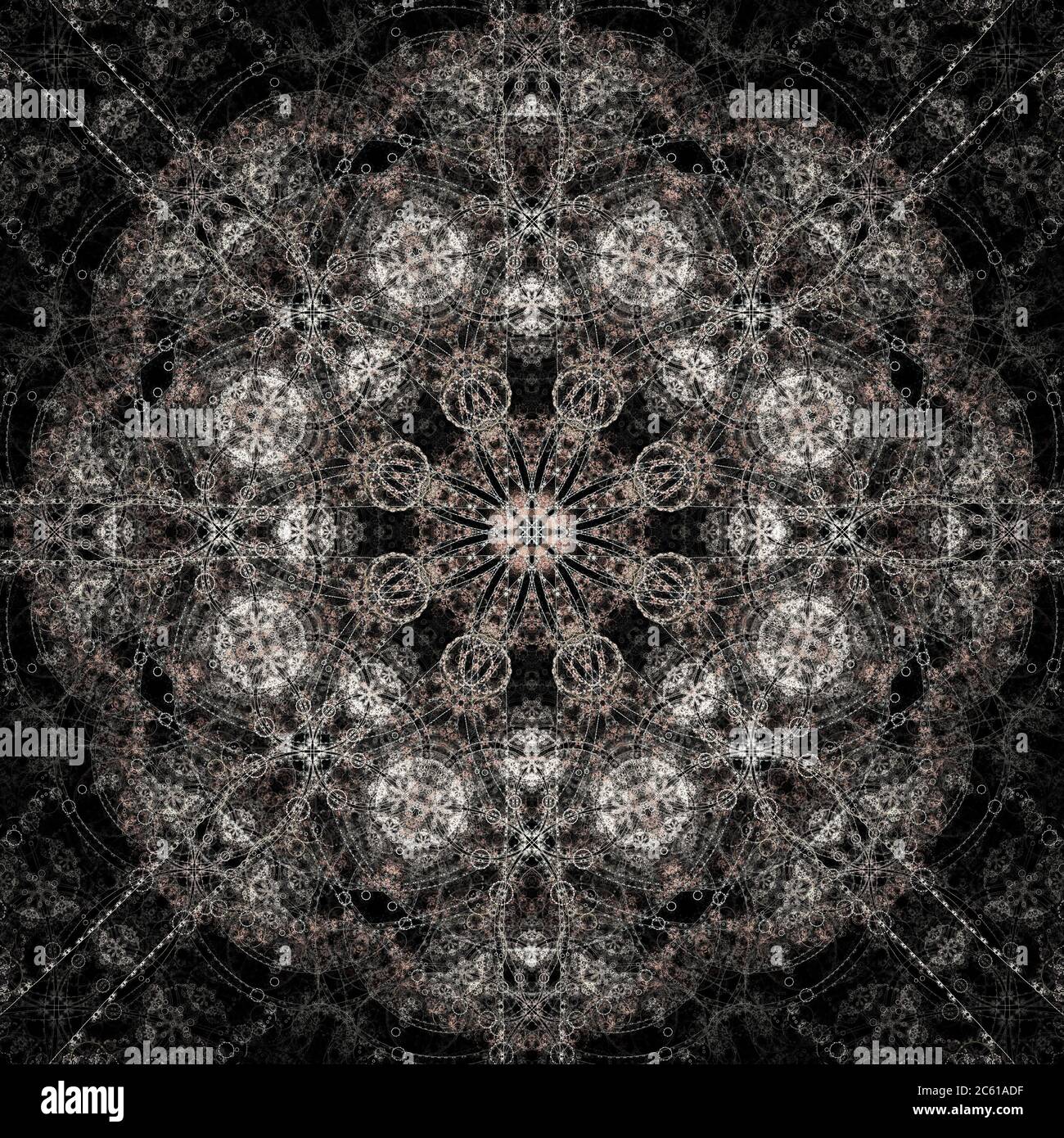 Mandala Fractal Art - Wintery Design Stock Photo