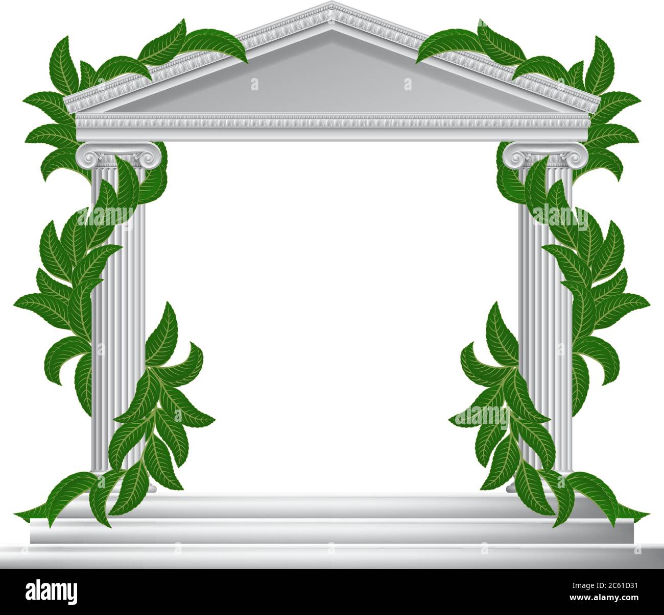 Column Pillar Greek Or Roman Temple Border Frame Stock Vector