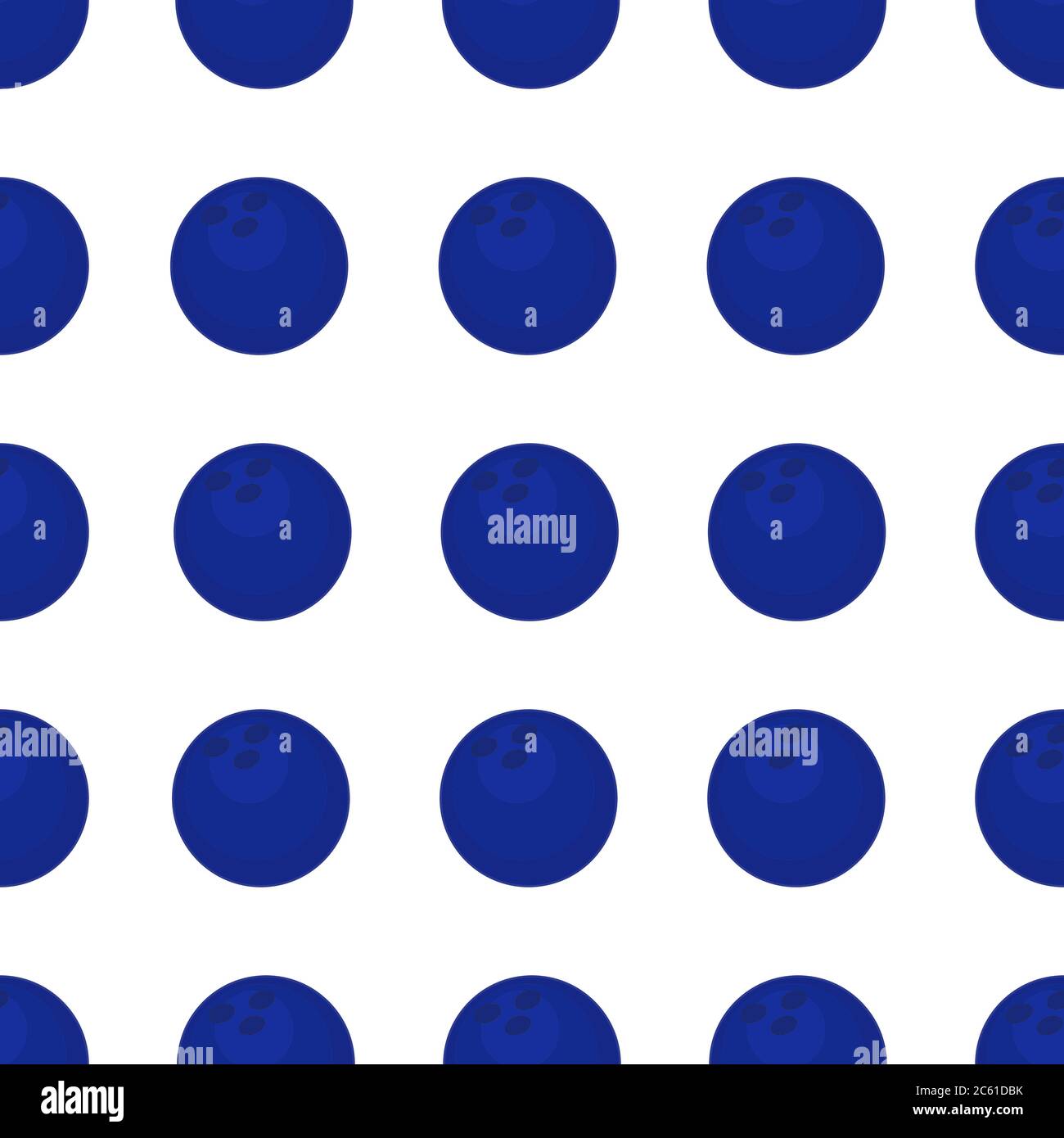 Blue bowling balls seamless vector pattern background Stock Vector