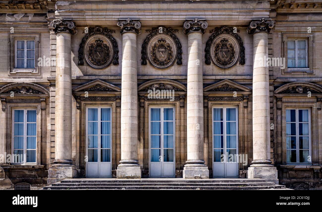 COMPIEGNE, FRANCE, AUGUST 13, 2016 : exteriors of chateau de Compiegne ...