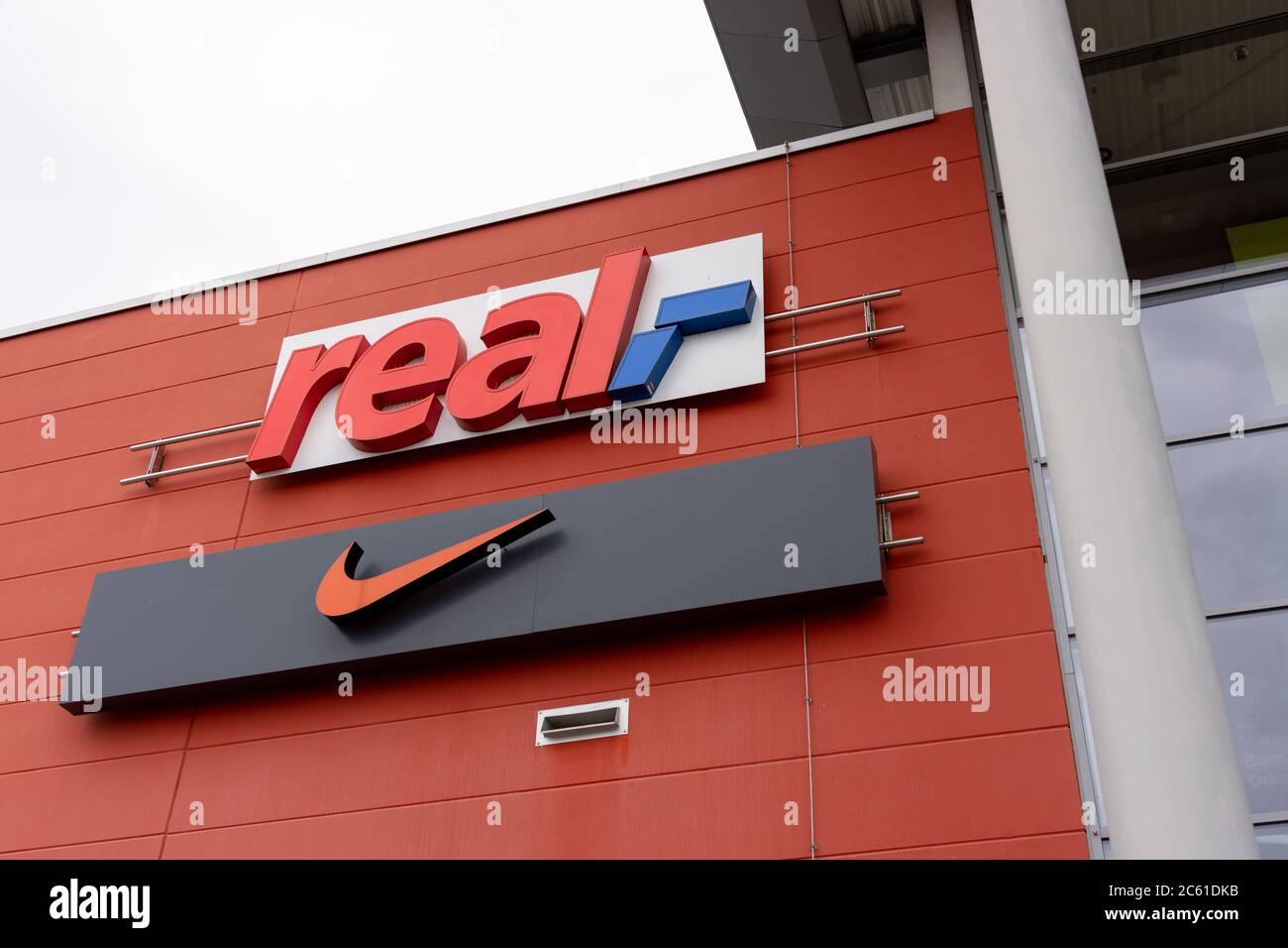 Real logo from the market in the A10 center Stock Photo Alamy