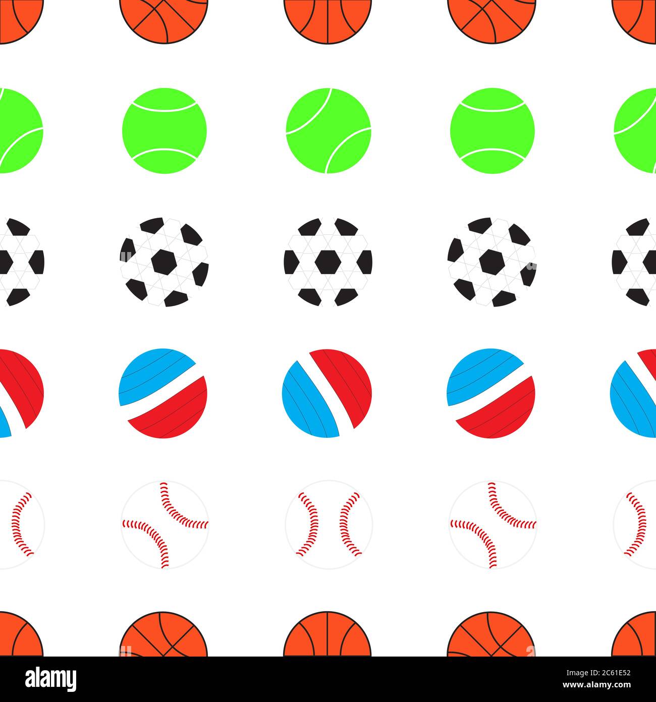 Sport balls seamless battern vector illustration background Stock Vector