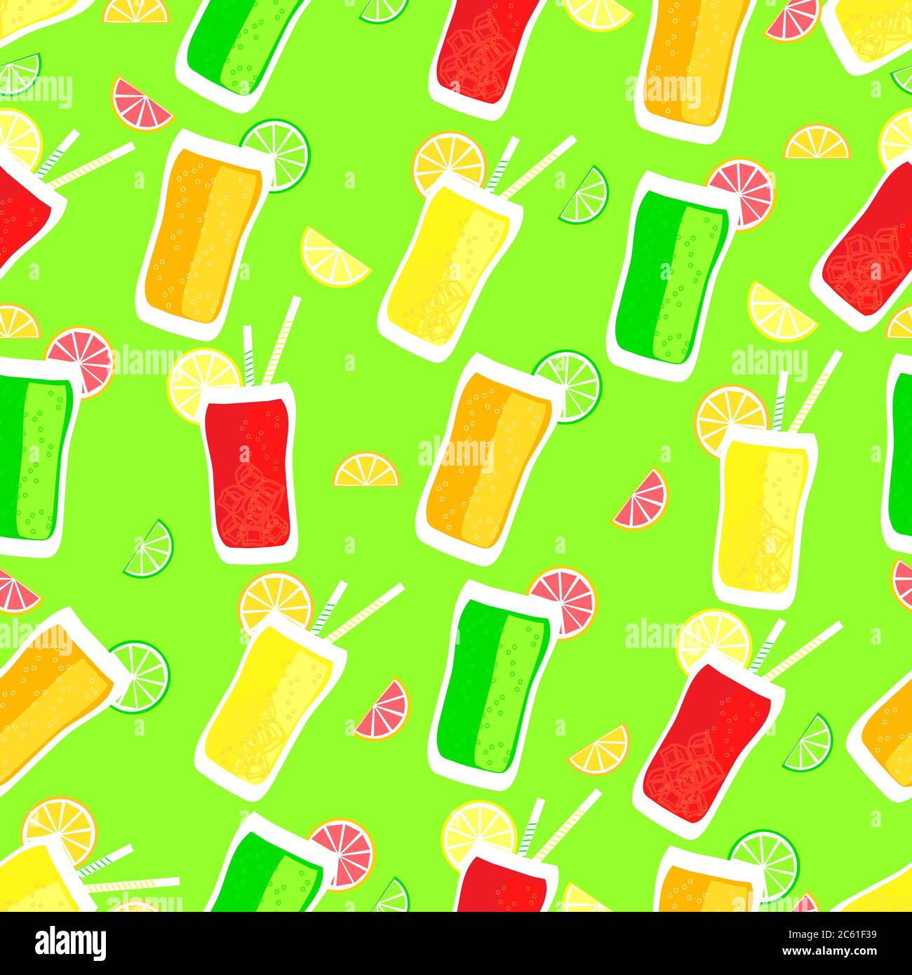 Cute drinks vector illustration background seamless pattern Stock Vector