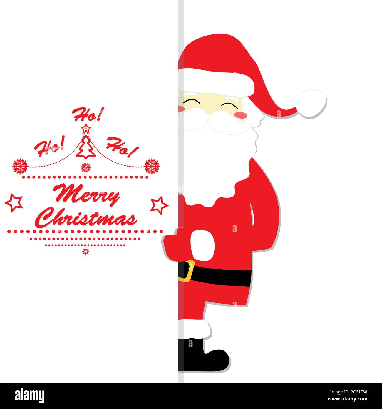 Christmas card Santa message vector illustration layout Stock Vector