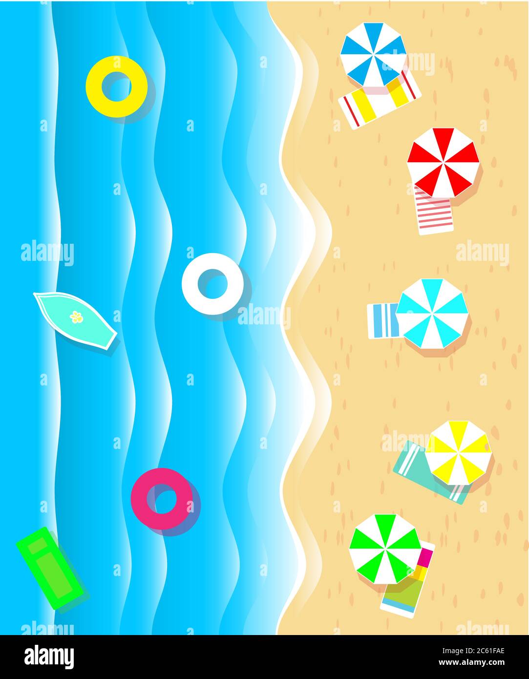 Summer beach holiday vector illustration background template Stock Vector