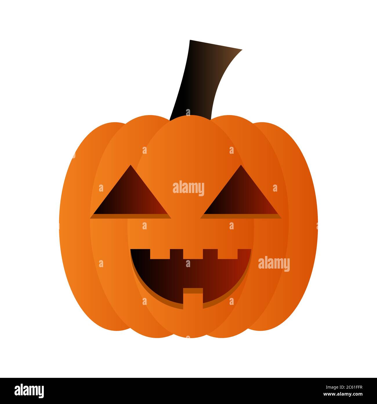 Halloween pumpkin on white background. Orange pumpkin with smile vector illustration Stock Vector