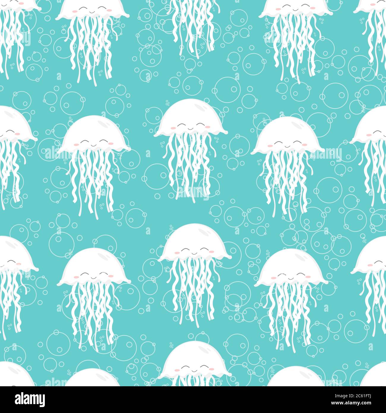 Cute jellyfish vector illustration background Stock Vector