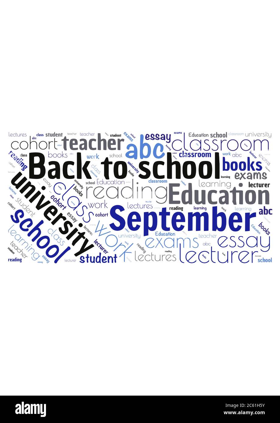Illustration of a word cloud with words representing education and going back to school Stock Vector