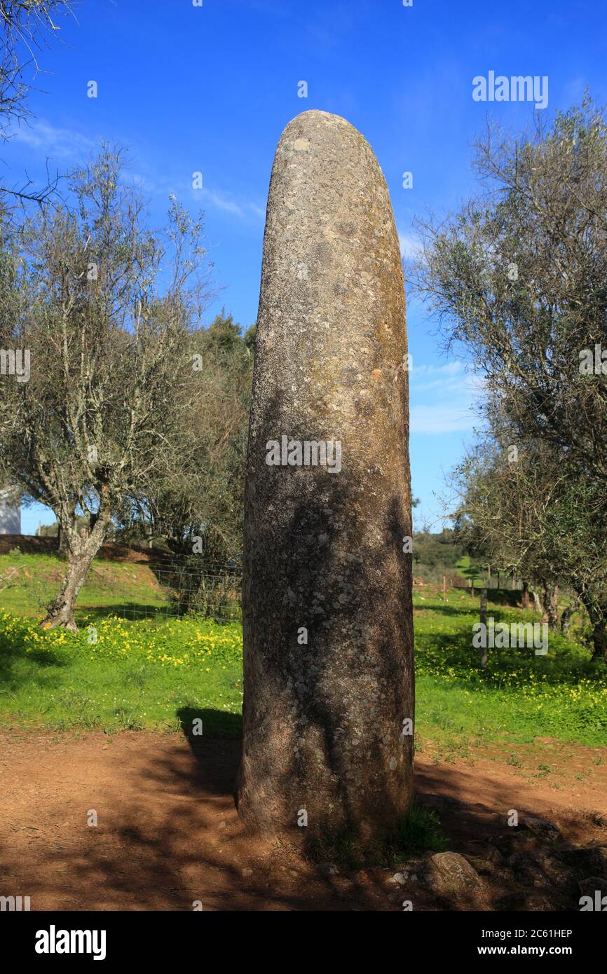 Portugal Alentejo Region Evora Chromlech of Almendres standing granite