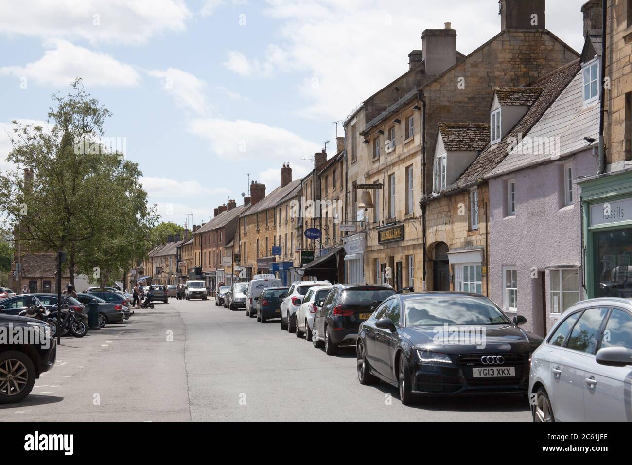 A row of shops on The High Street in Moreton in Marsh, Gloucestershire ...