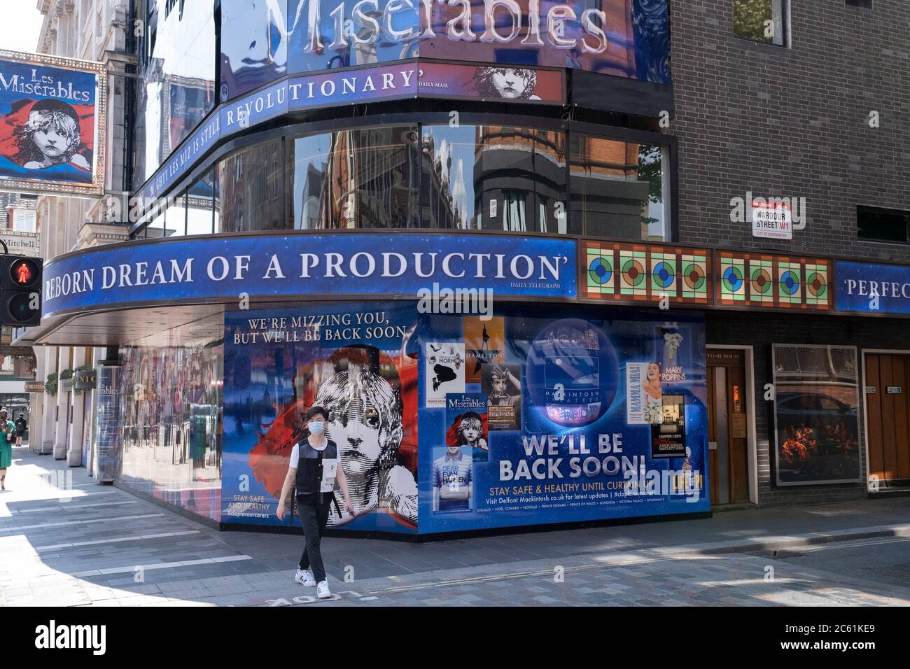 West End Theatres Ramain Closed With Musicals And Other Theatre Shows Like The Incredibly Popular Les Miserables At The Sondheim Theatre On Hold Under Coronavirus Lockdown On 26th June 2020 In London