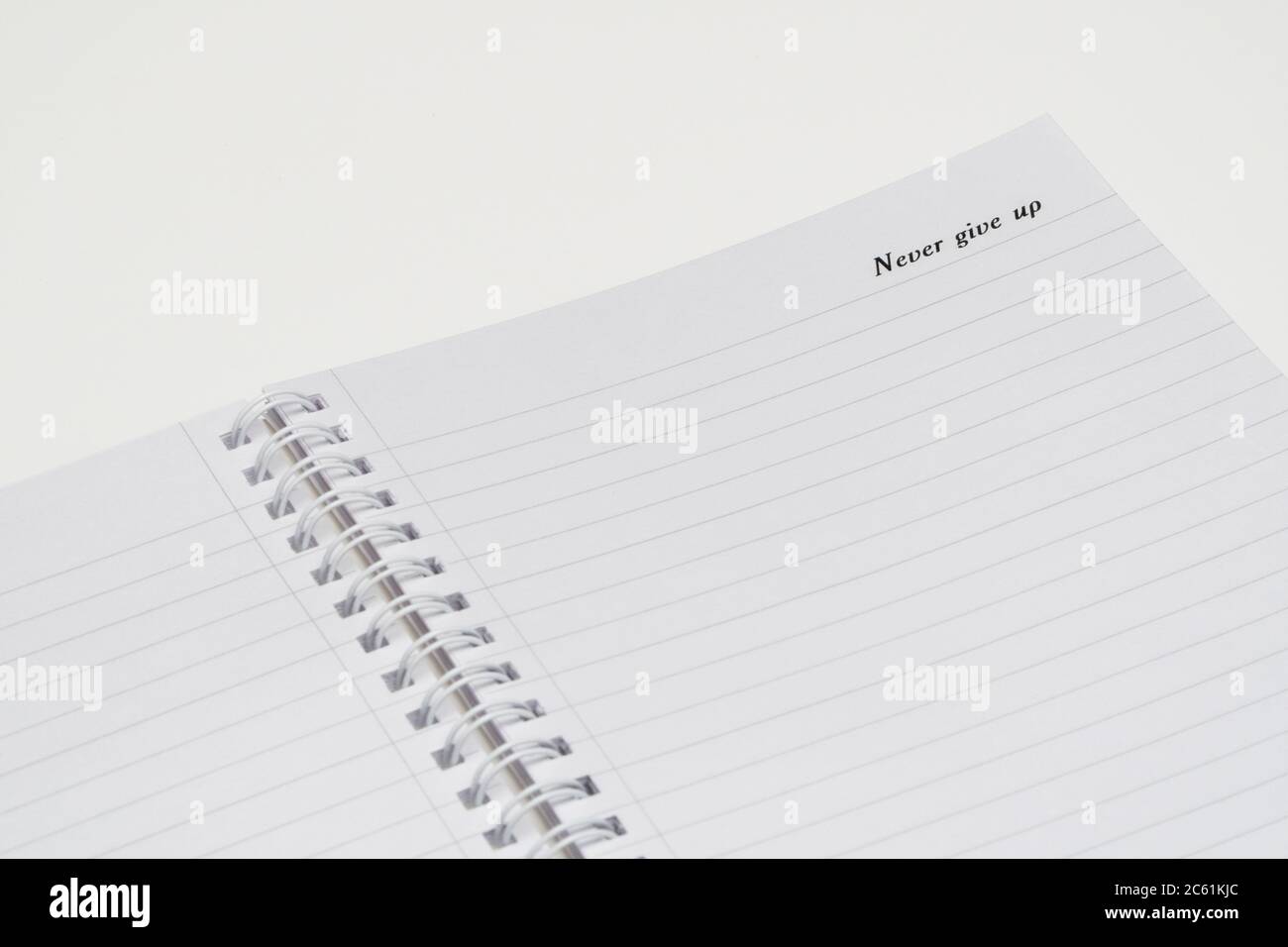 open notepad with markup on a white background Stock Photo