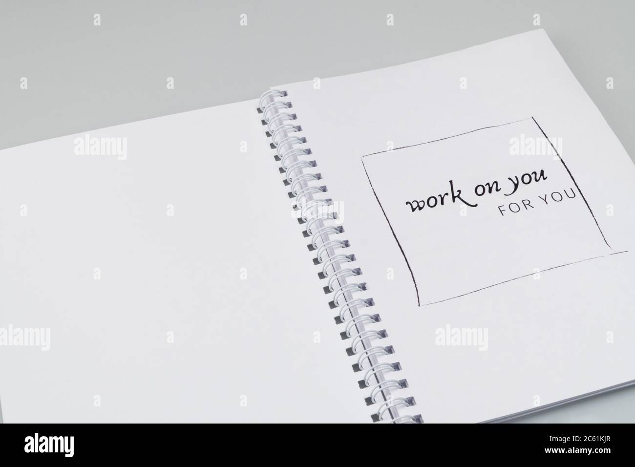 open notepad with markup on a white background Stock Photo