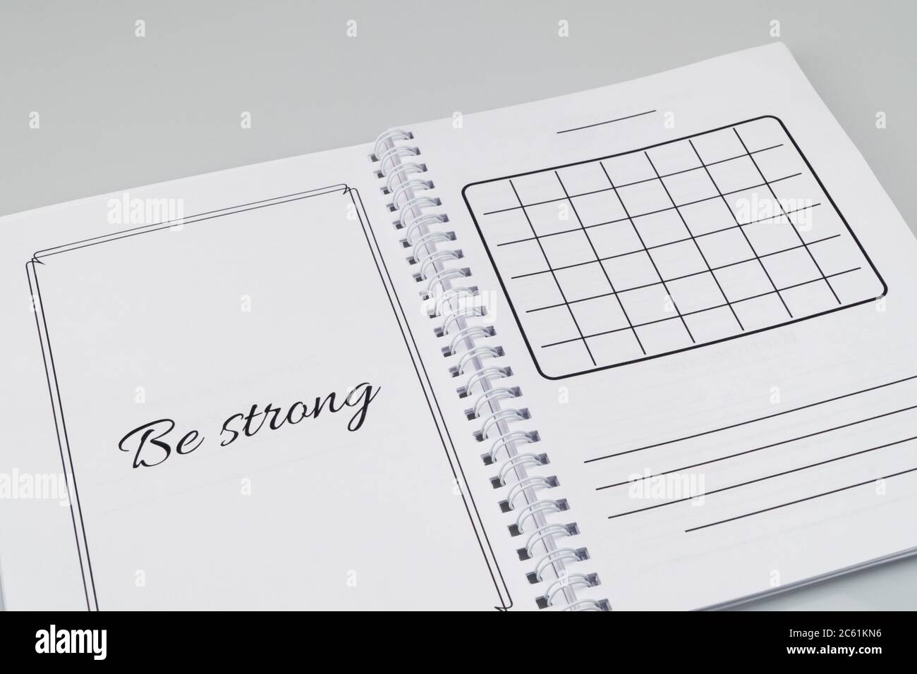 open notepad with markup on a white background Stock Photo