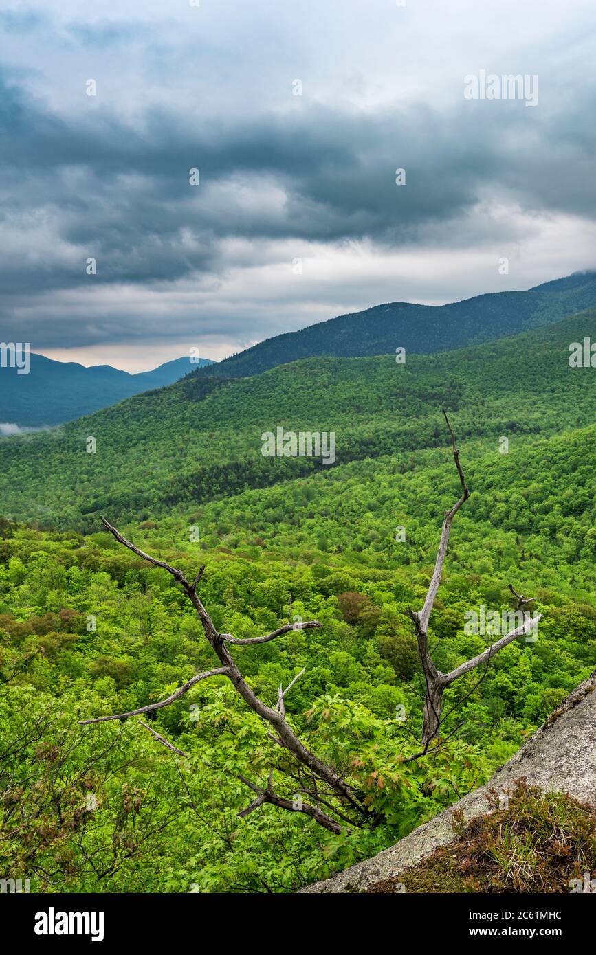 Mountain peaks and valley from summit of Owls Head, Adirondack Park ...