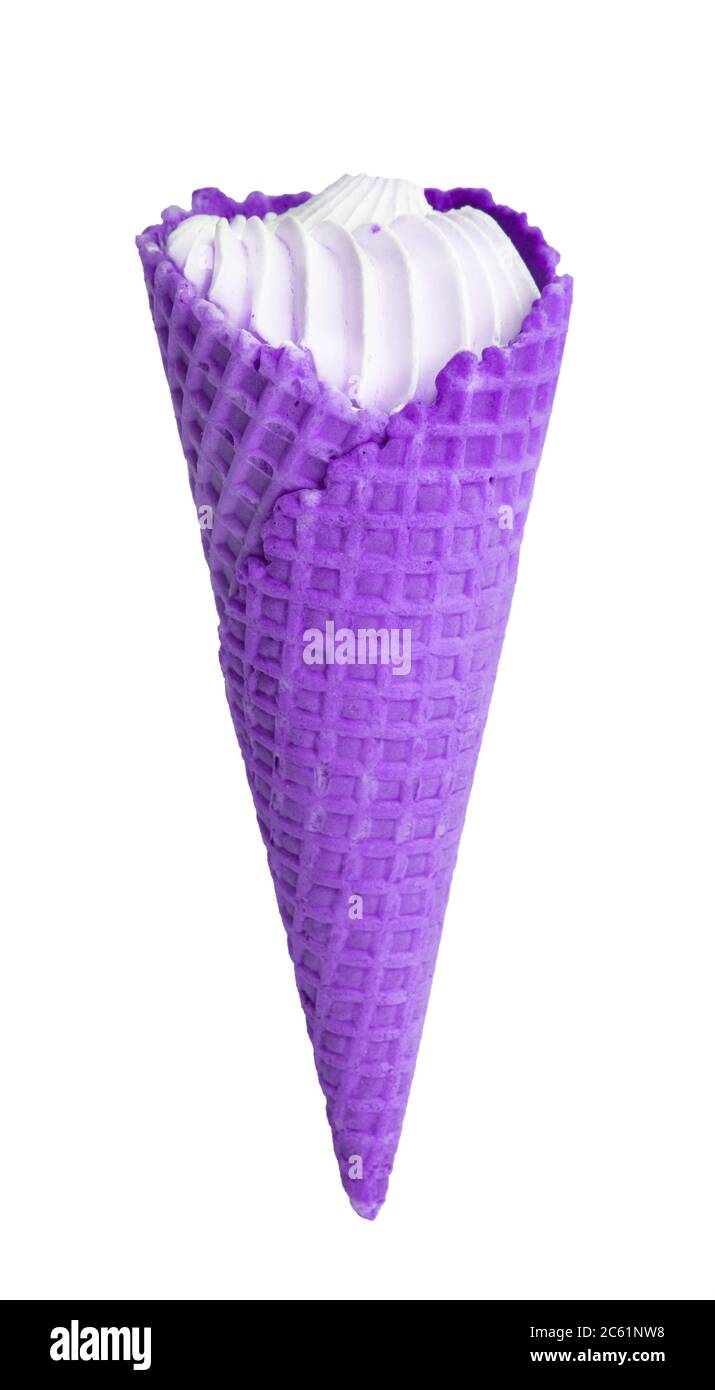 pics Dark Purple Ice Cream Cone https www alamy com purple waffle ice cream cone isolated on white background vertical image365144788 html