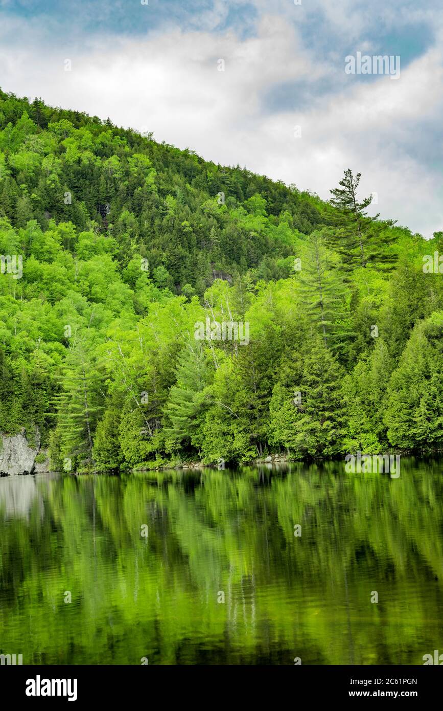 Spring at Chapel Pond, Keene Valley, Essex County, New York Stock Photo 