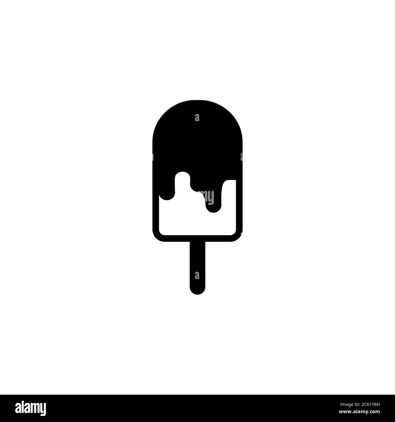 black ice cream lolly isolated on white background. Popsicle ice-cream ...