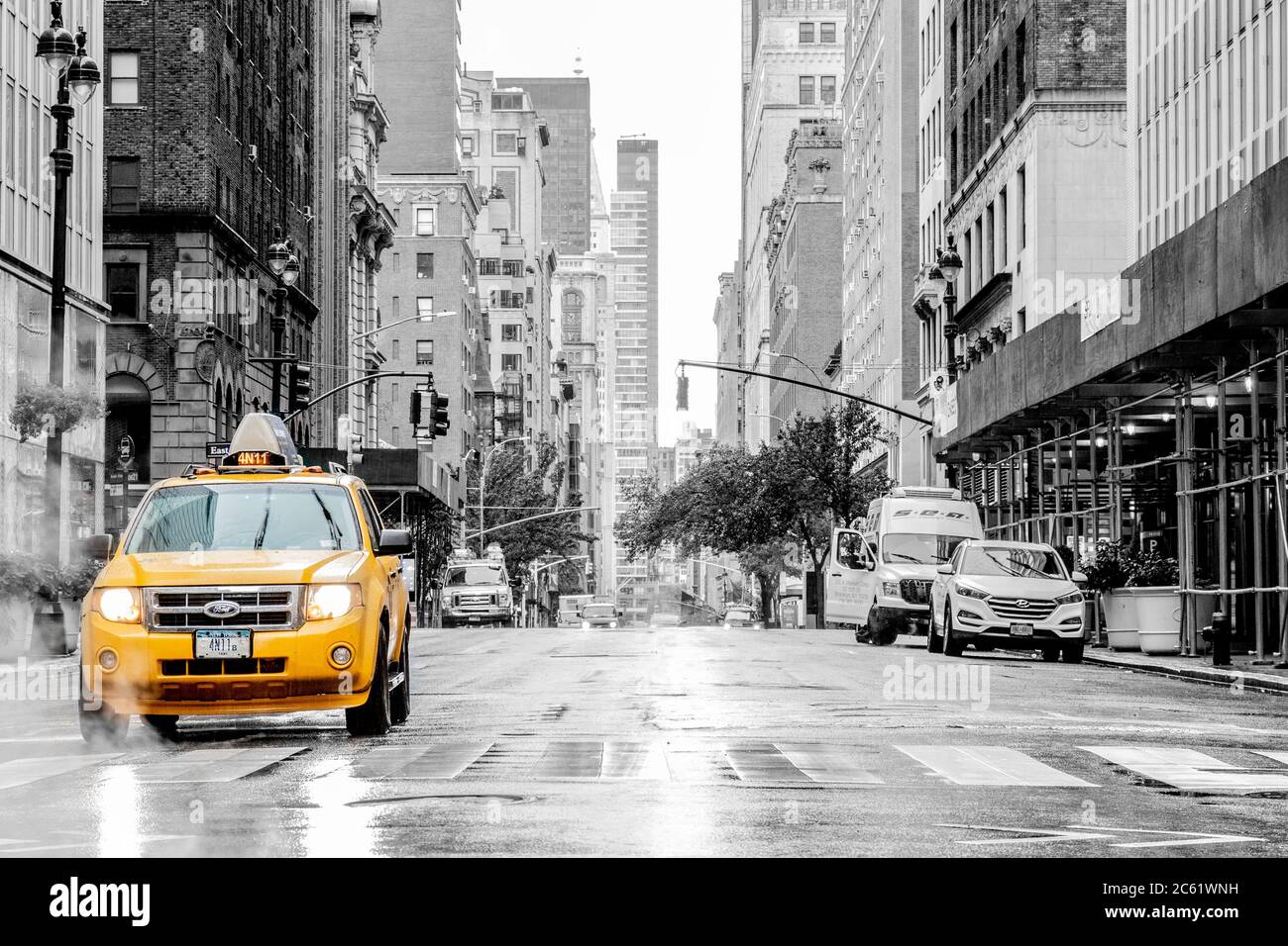 taxi dans les rues de New York Stock Photo