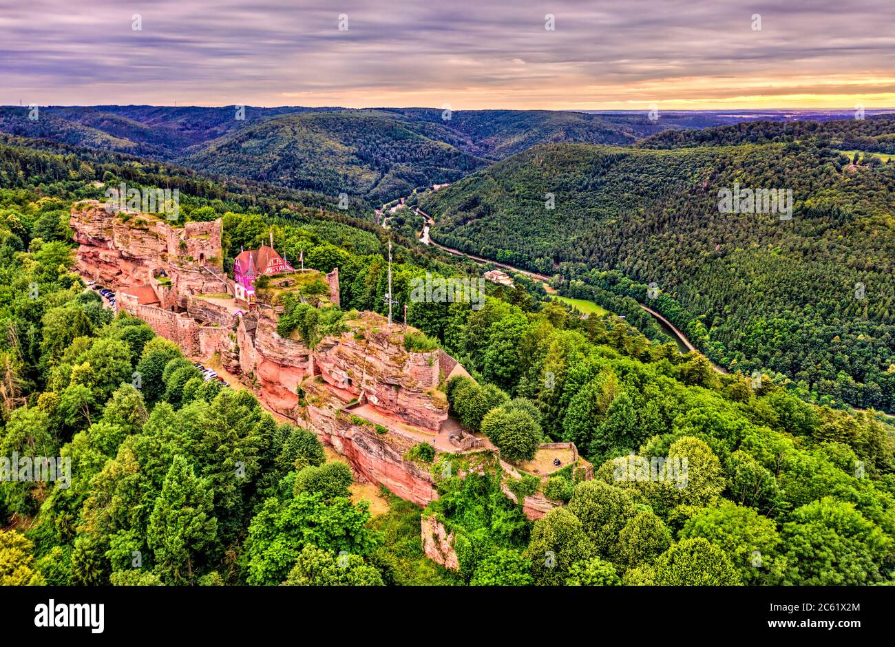 Hohbarr Castle in the Vosges Mountains - Bas-Rhin, Alsace, France Stock Photo