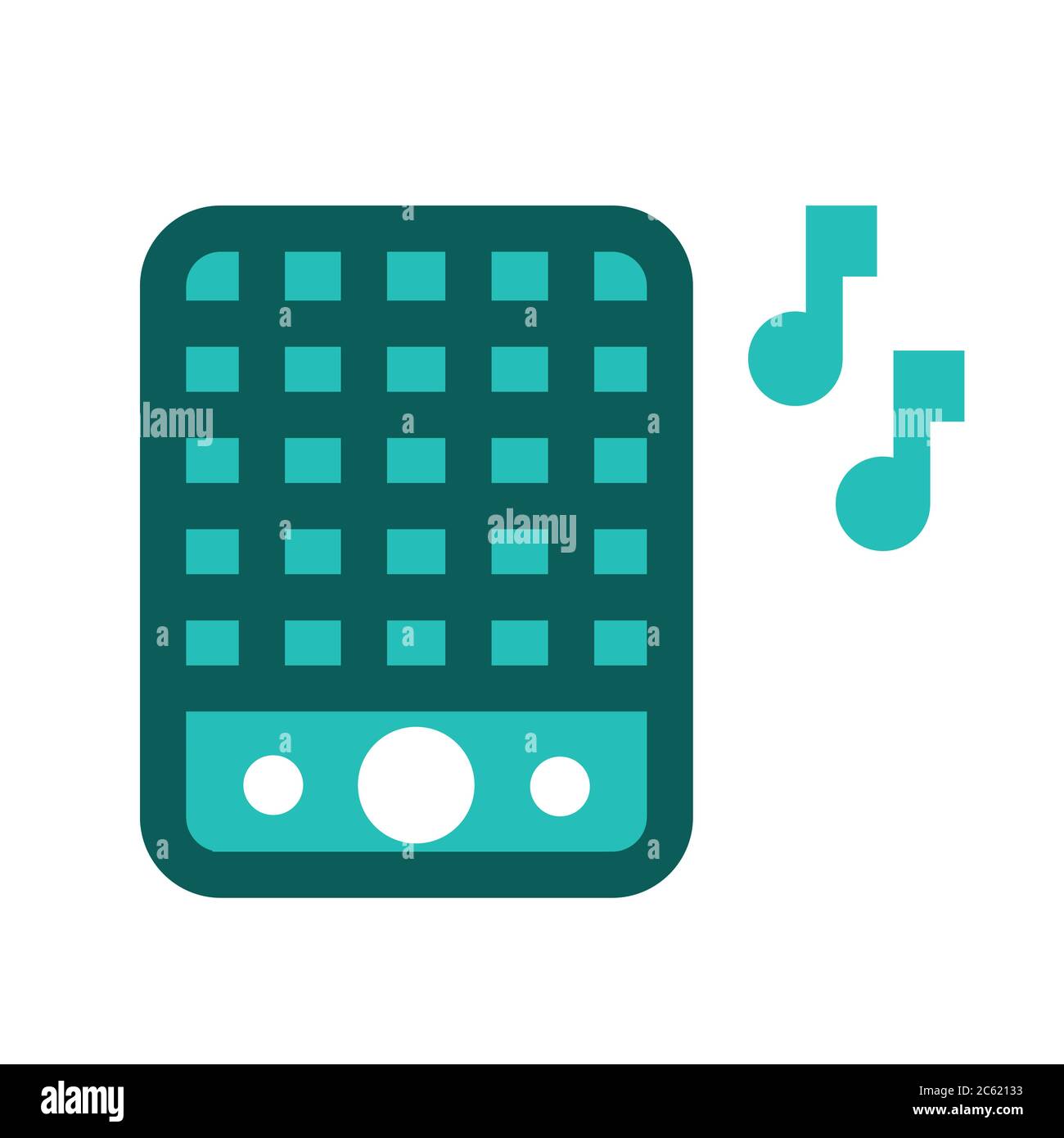 Music speaker on a white background. Stock Vector