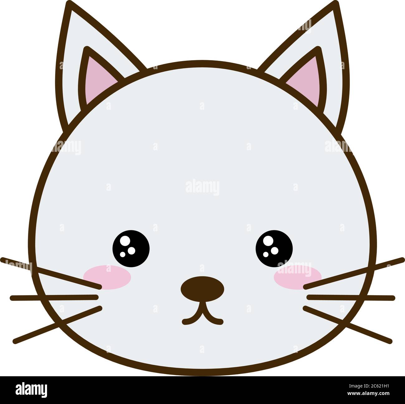 Cute cat cartoon line and fill style icon design, Kawaii animal zoo life  nature and character theme Vector illustration Stock Vector Image & Art -  Alamy