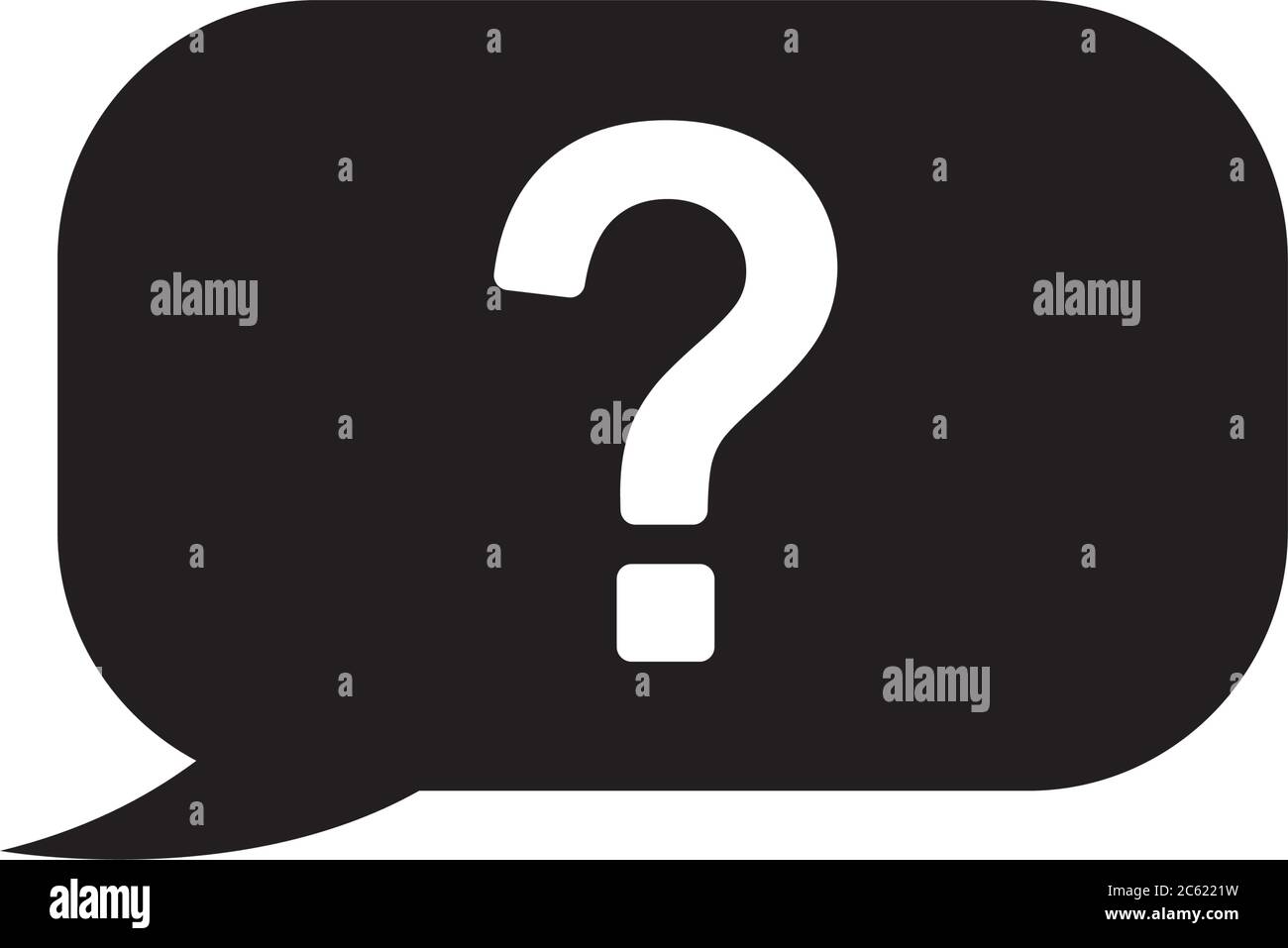 speech bubble with question mark icon over white background, silhouette ...