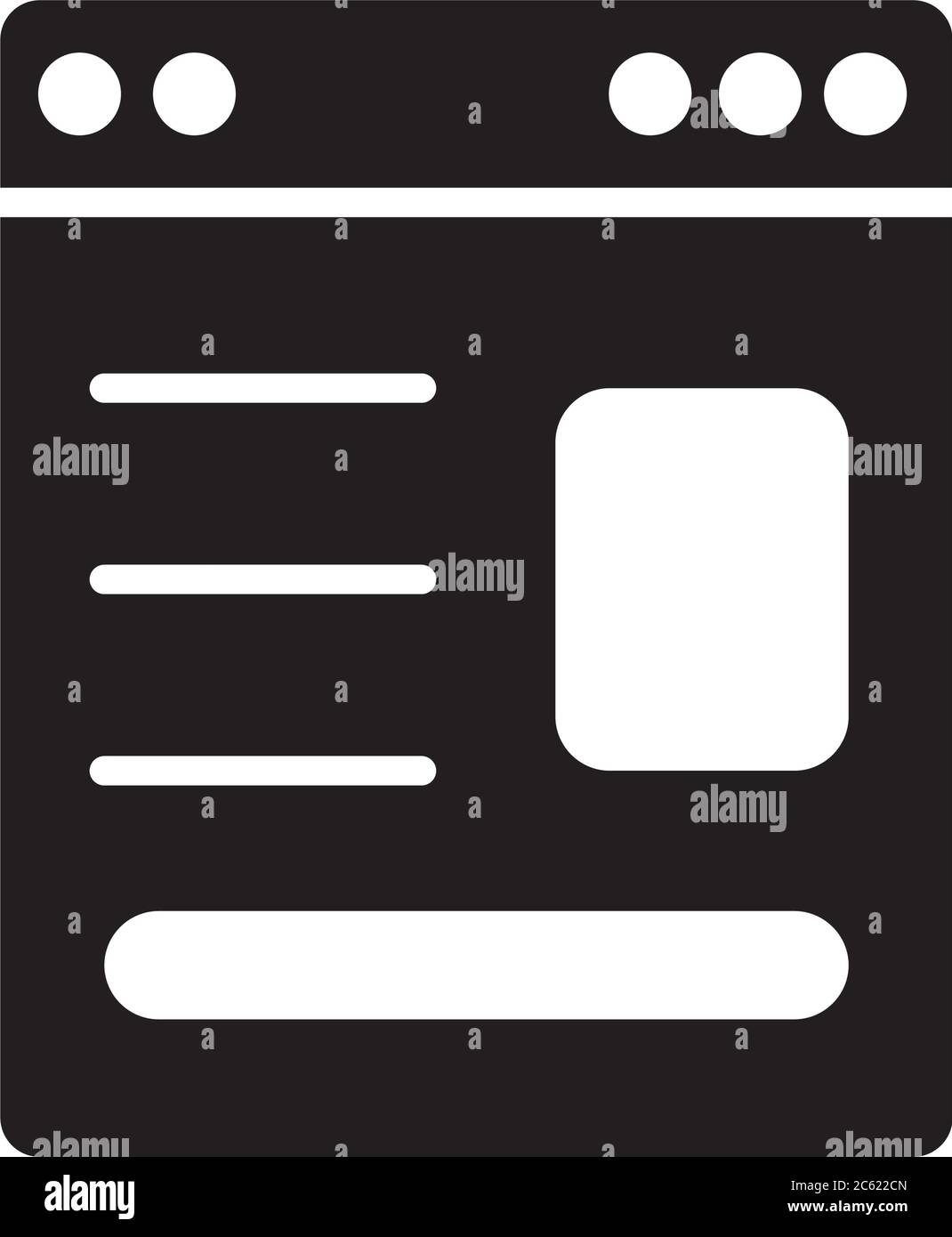 web page window icon over white background, silhouette style, vector ...