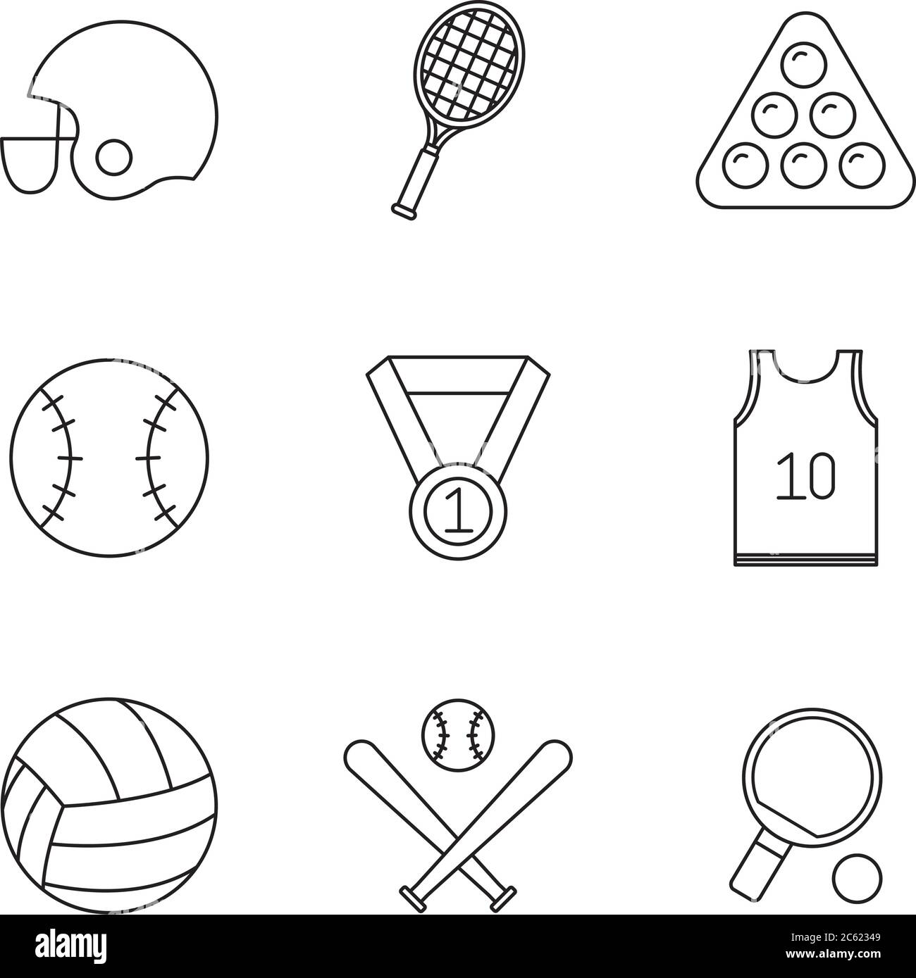 line style icon set design, Sport hobby competition and game theme Vector illustration Stock Vector