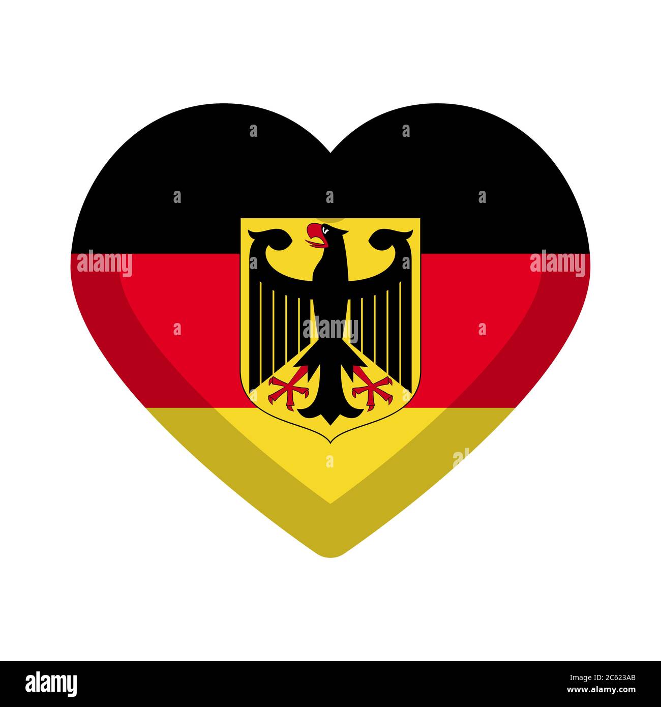 Germany flag heart graphic element Illustration template design Stock Vector