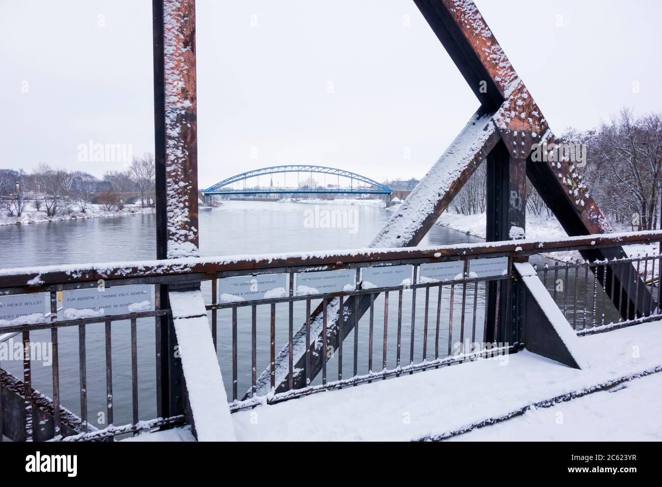 Historic lift bridge in Magdeburg, Germany Stock Photo