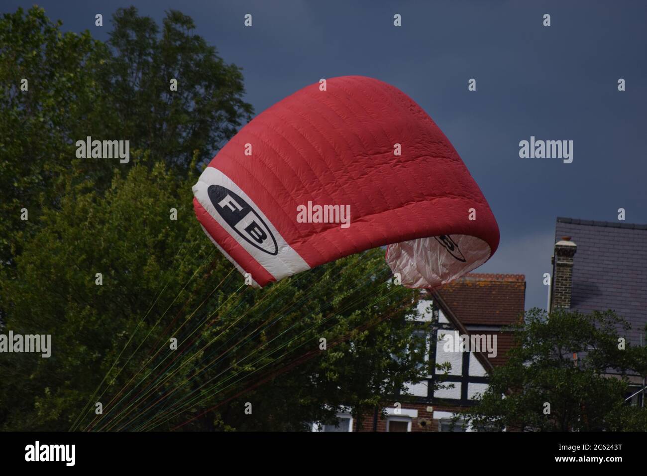 Parachute hang glider in Londons streatham common UK Stock Photo