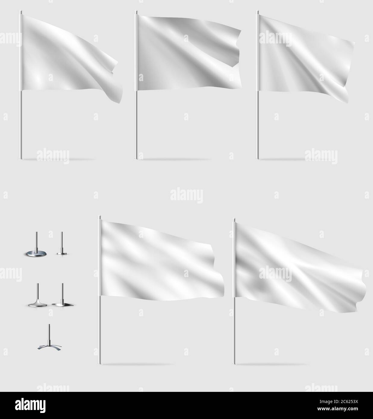 Realistic white flag. Vector mockup Stock Vector Image & Art Alamy