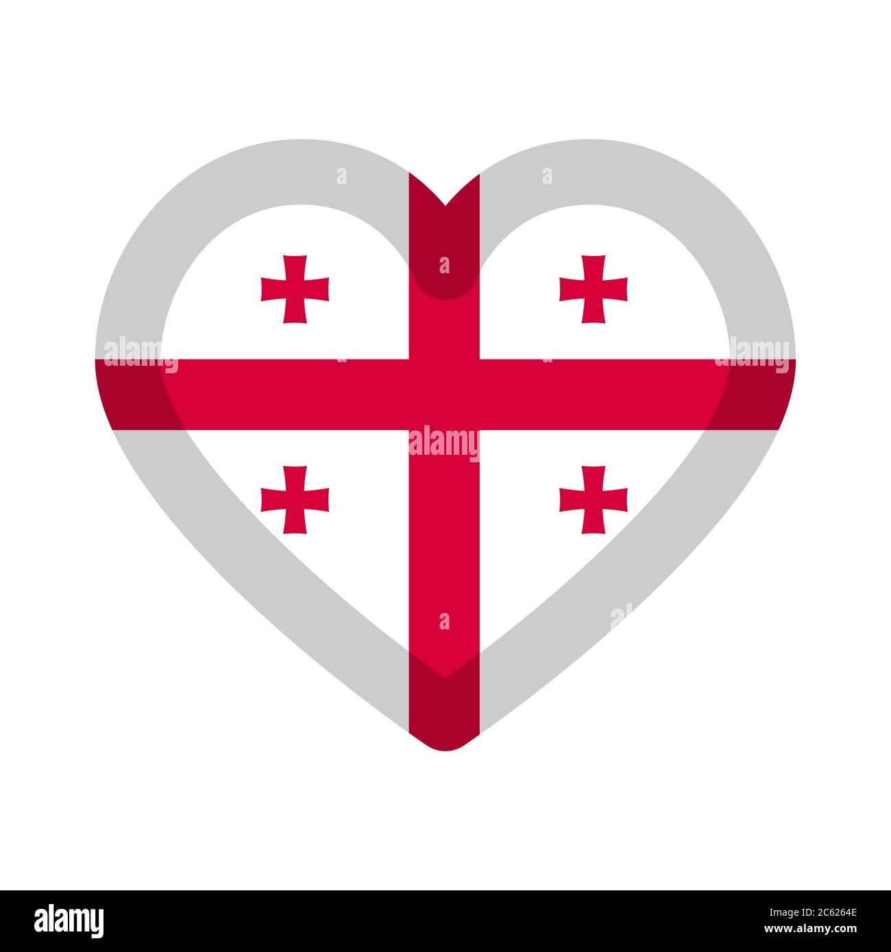 Georgia flag heart graphic element Illustration template design Stock Vector
