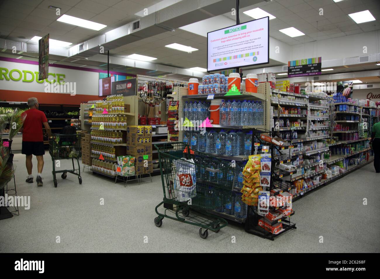 St Grenada Esplanade Mall Real Value Supermarket Stock Photo