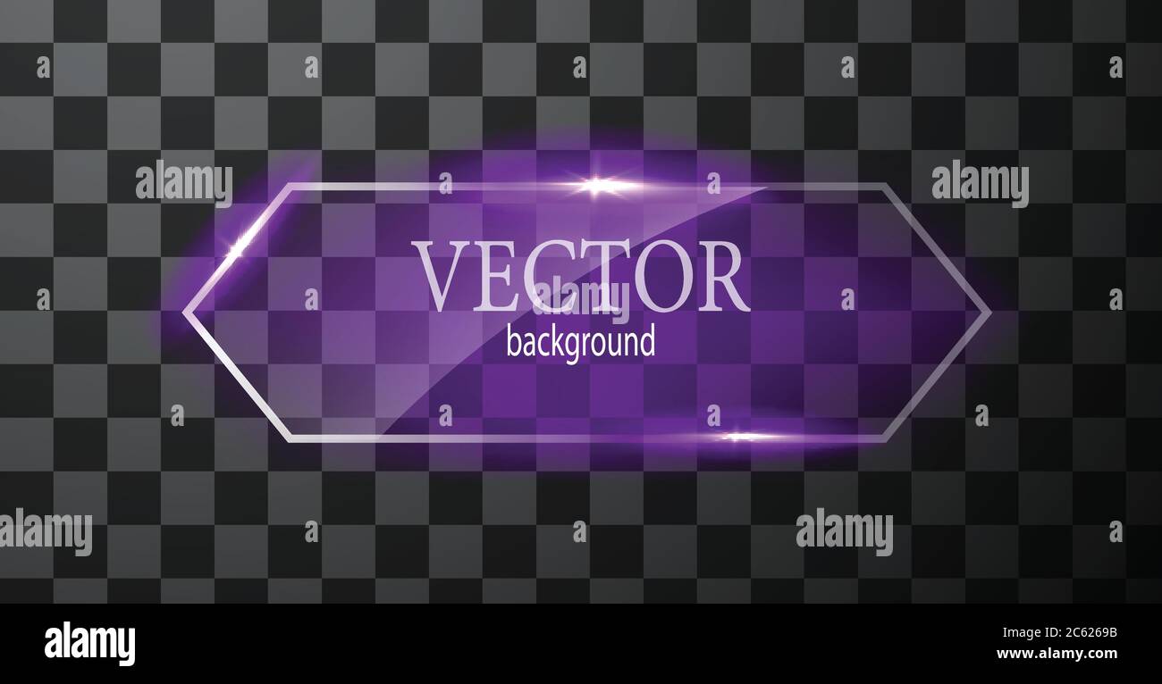 Glass vector button plane. Easy editable background Stock Vector