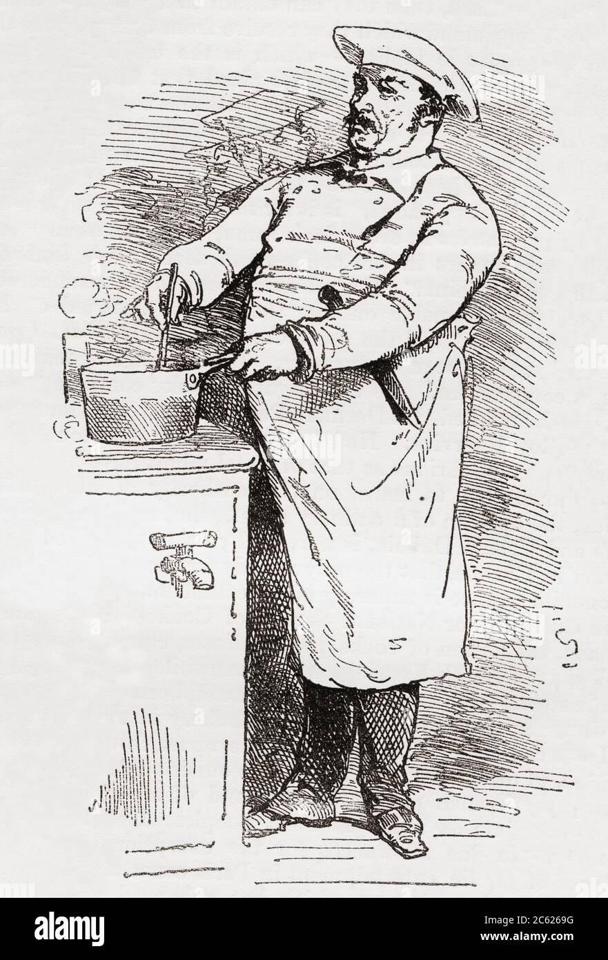 The chef.  From Paris Herself Again, published, 1882. Stock Photo