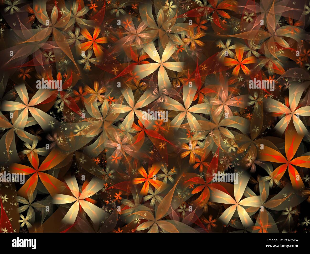 Flame Fractal  - Flowers Design Stock Photo