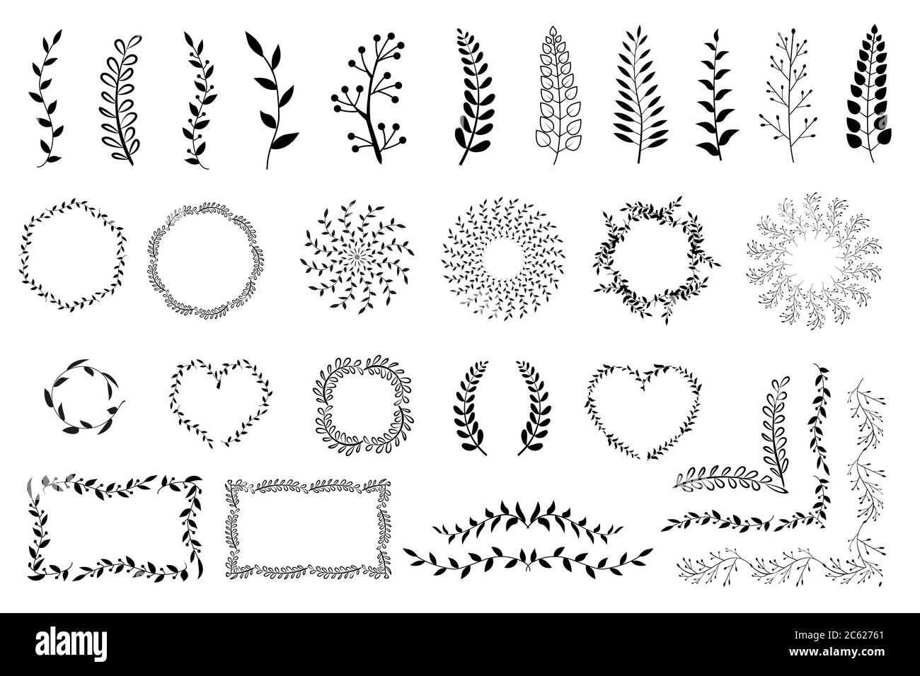 Vintage Set Of Hand Drawn Tree Branches With Leaves And Flowers On White Background Stock Vector Image Art Alamy Vintage Set Of Hand Drawn Tree Branches With Leaves And Flowers On White Background Stock Vector Image Art Alamy