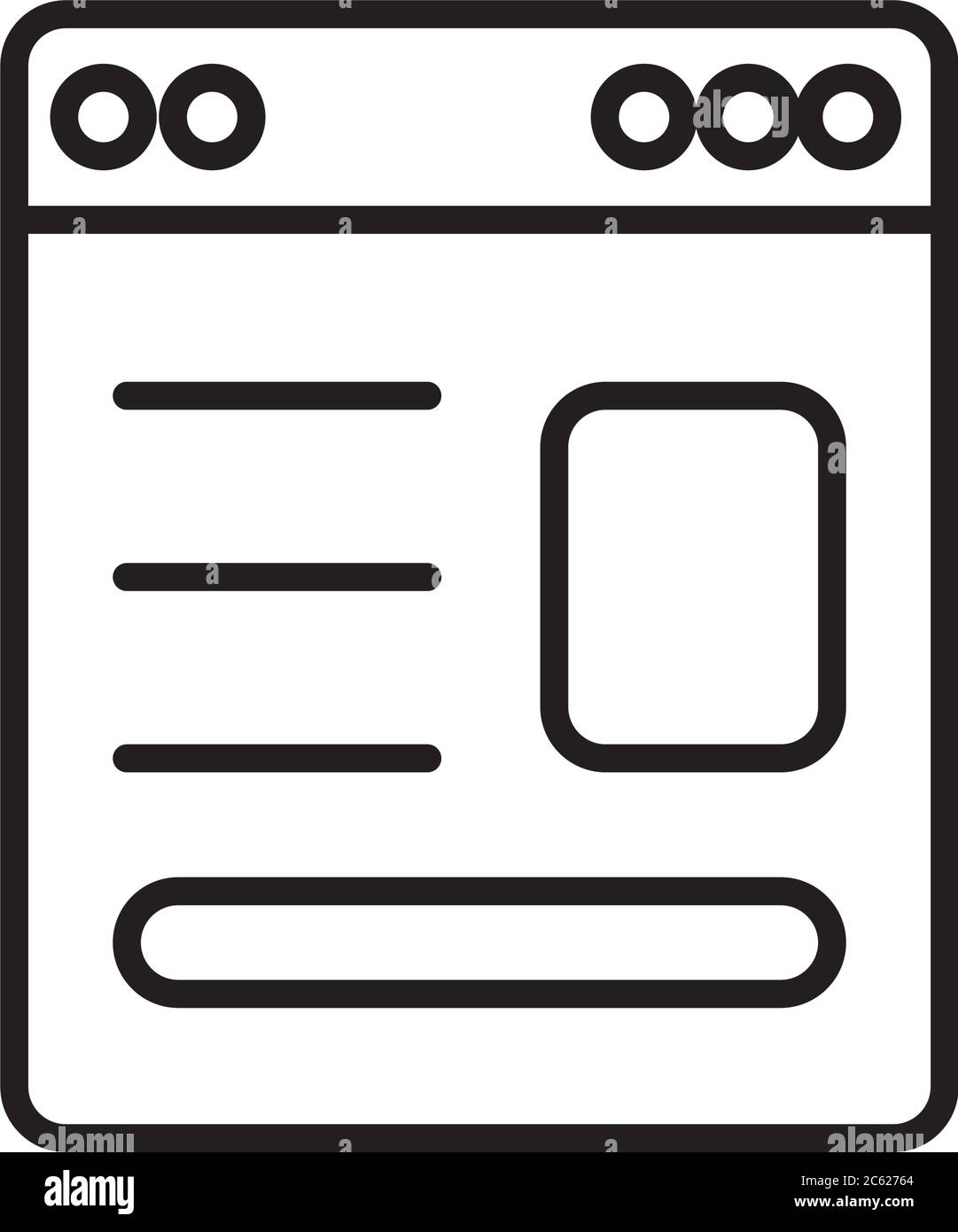 web page window icon over white background, line style, vector ...